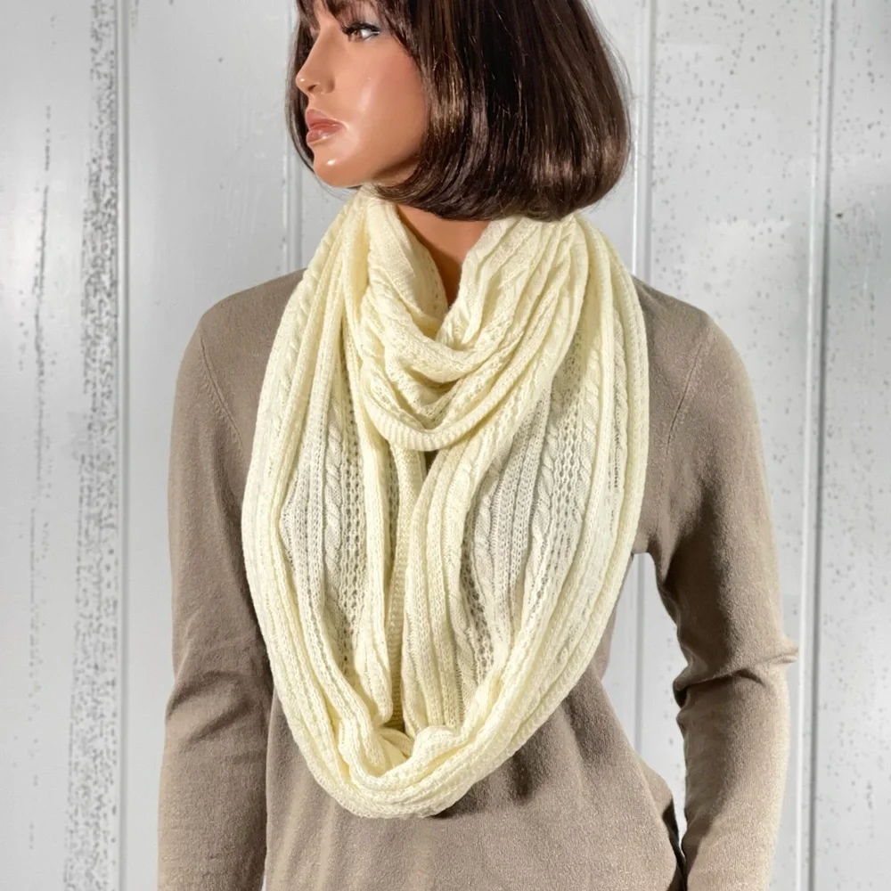 *Garage Women's Cream Knitted Infinity Scarf